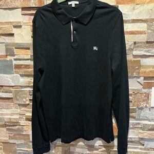 Burberry Black Long Sleeve Polo Shirt